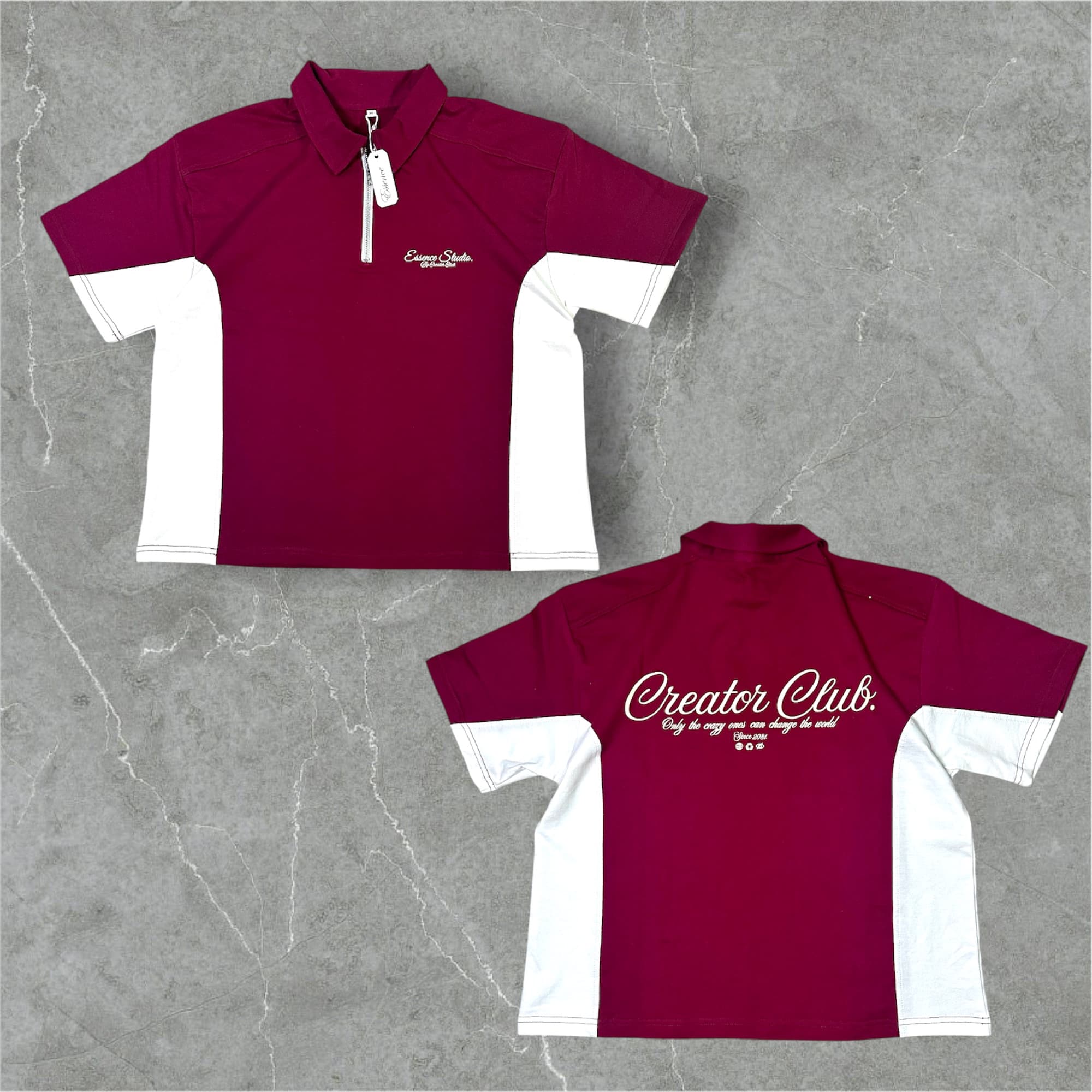  Zip Polo -cherry Red
